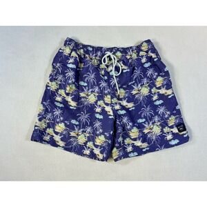 Spicy Tuna Men's Swim Trunks Size‎ Medium Blue Tropical Palm Tree Board Shorts
